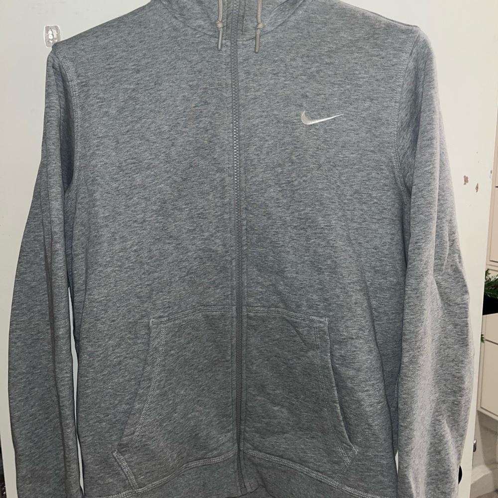 Nike Men's Heather Gray Zip-Up Sweater